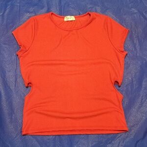Electric Behaviour Vibrant Red Short Sleeve Top